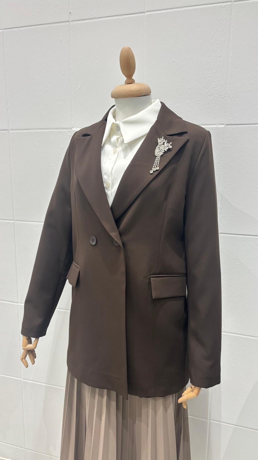 AYNAZ 140226 BROŞLU BLAZER