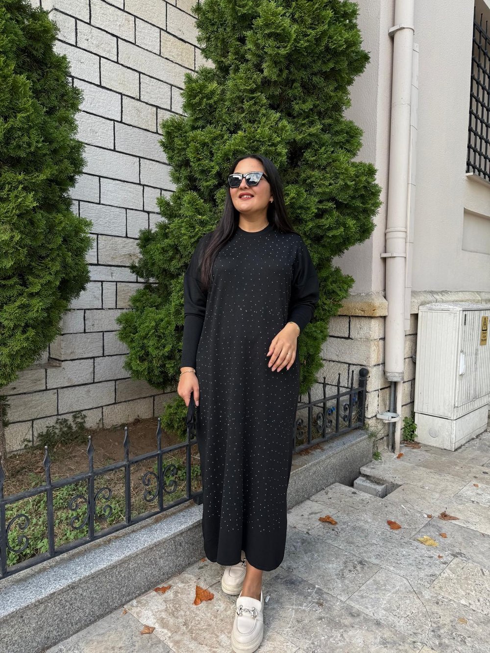 MERSERİZE TAŞLI ELBİSE
