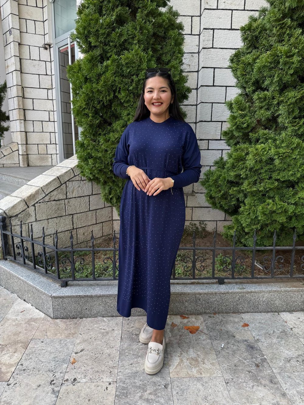 MERSERİZE TAŞLI ELBİSE