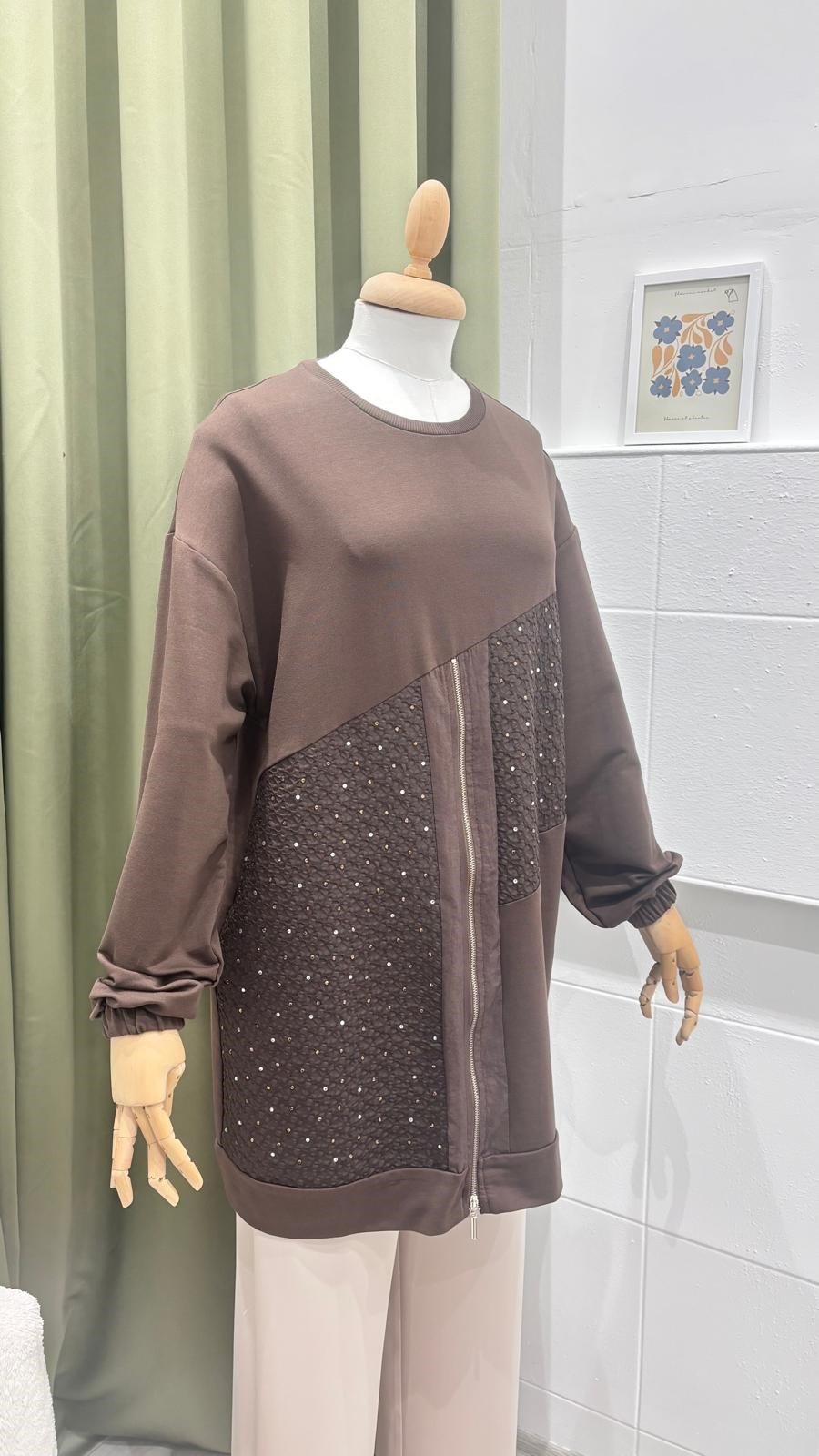 PUANE 10769 FERMUAR VE TAŞLI SWEAT