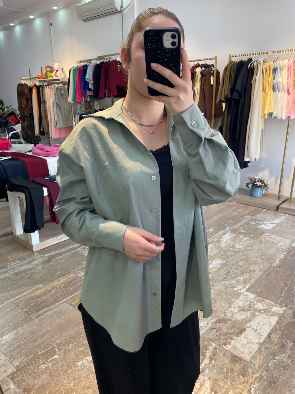 Oversize Gömlek Yeşil