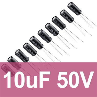 10uF 50V Elektrolitik Kondansatör (10 Adet)
