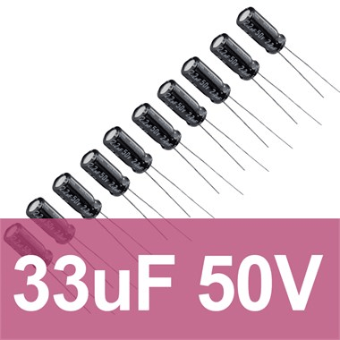 33uF 50V Elektrolitik Kondansatör (10 Adet)