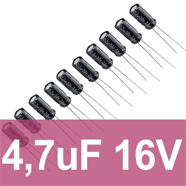 4.7uF 16V Elektrolitik Kondansatör (10 Adet)