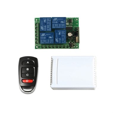 4 Kanallı Uzaktan Kontrollü Röle Kartı - 433Mhz