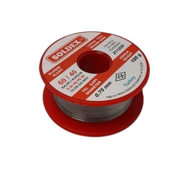 Soldex 100g 0,75mm Lehim Teli (%60 Kalay / %40 Kurşun)