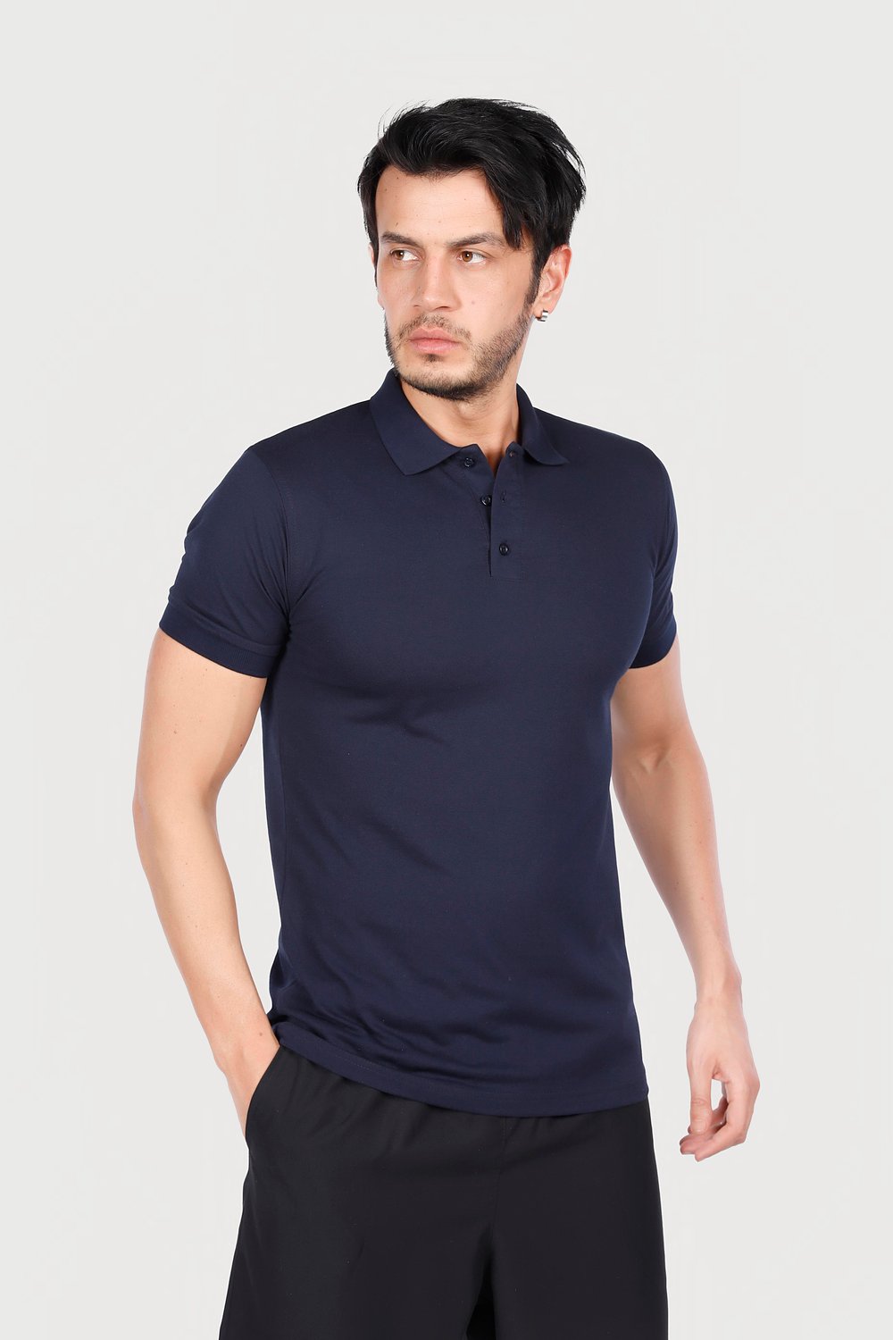 LACİVERT YAKA 50/50 Pamuk Polyester TİŞORT