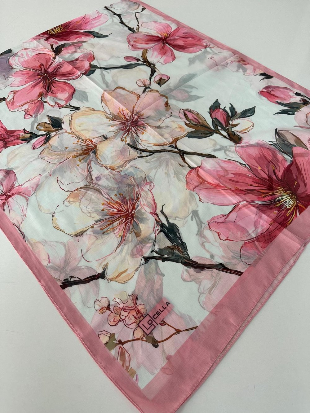 Locella Pamuk Vual Şal Pembe Serisi LWD0604
