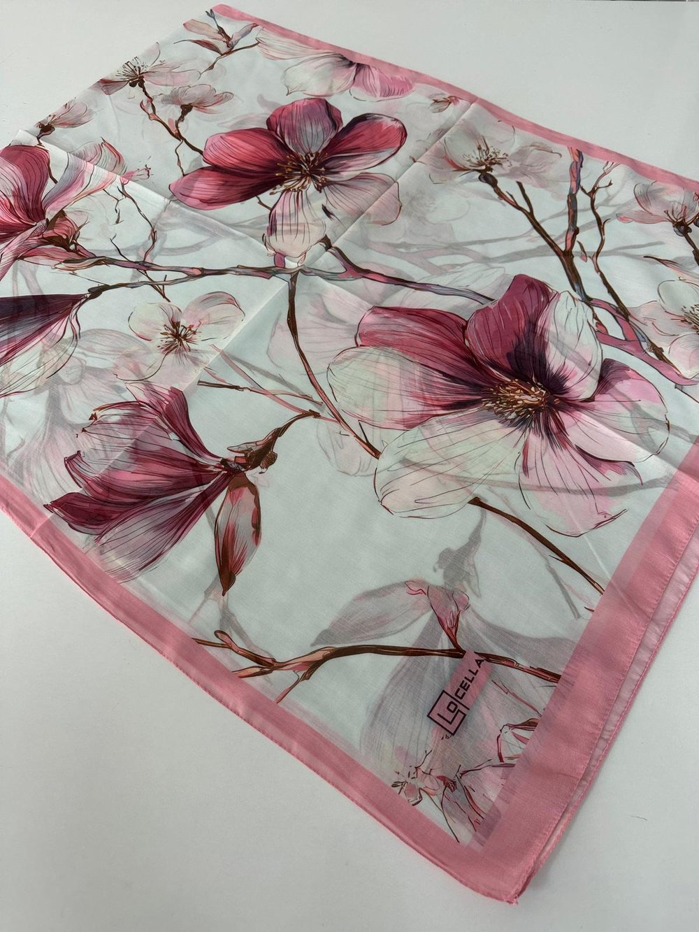 Locella Pamuk Vual Şal Pembe Serisi LWD0606