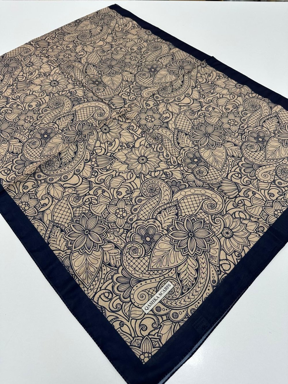 QASHKA Soft Pamuklu Şal Etro Desen LBD1115