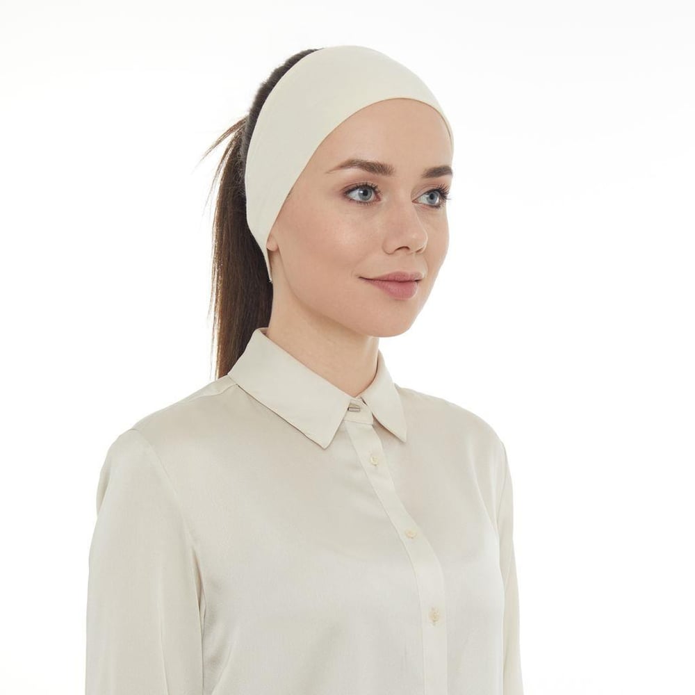 Silikonlu Bandana Ekru  BXA0107