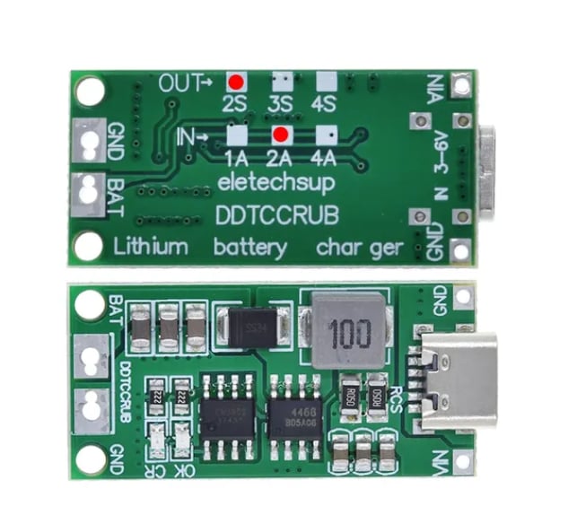 2S 2A Type-C Çok Hücreli 18650 Lityum Pil Şarj Modülü (8.4V / 12.6V / 16.8V)