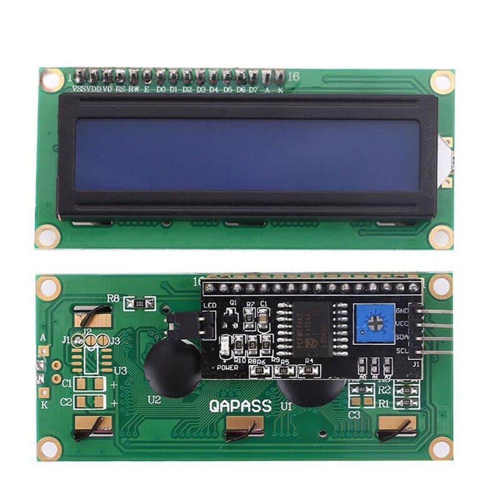 2x16 LCD - LCD1602 Mavi Ekran + IIC/I2C Arayüz Modülü