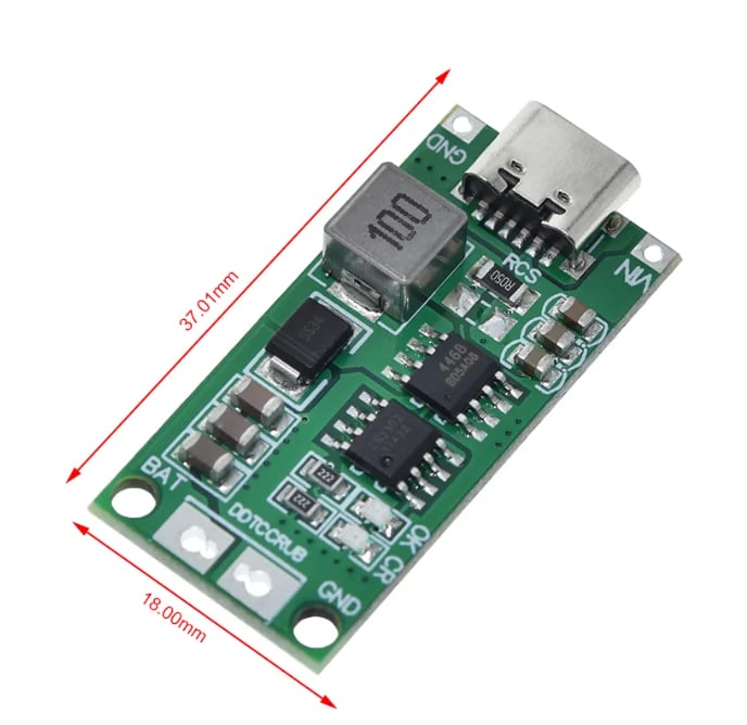 4S 2A Type-C Çok Hücreli 18650 Lityum Pil Şarj Modülü (8.4V / 12.6V / 16.8V)