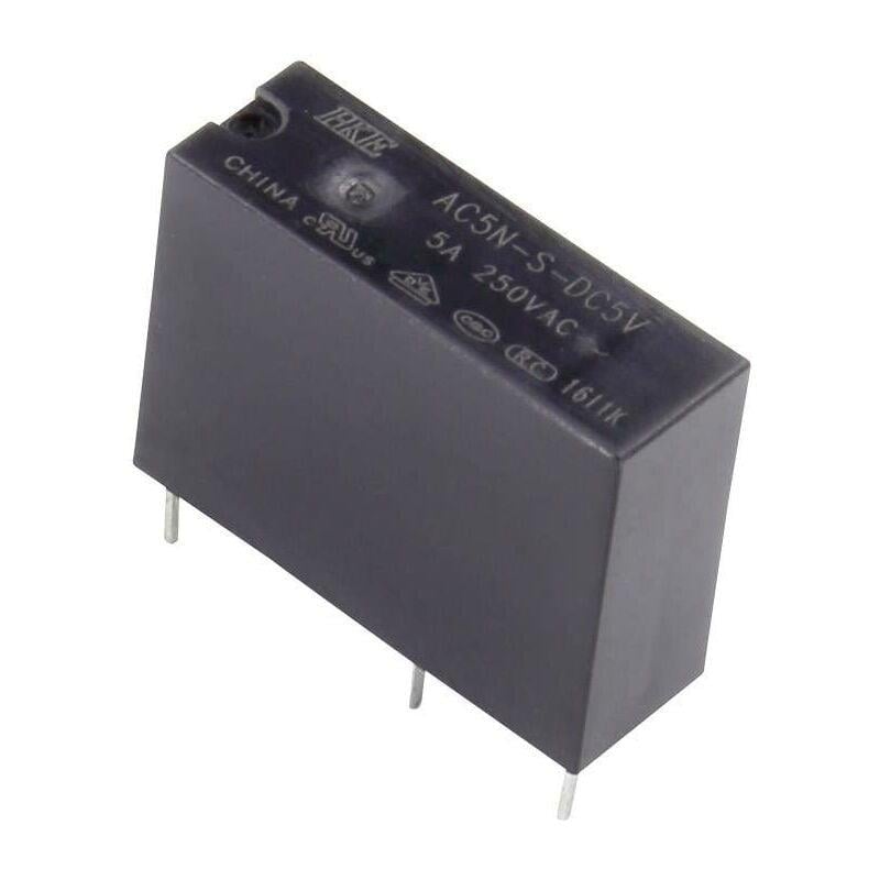AC5N-S-DC12V, 12V DC, Tek kutuplu, tek yönlü, normalde açık (SPST-NO), 5A 250V AC, Güç Rölesi, PCB Montaj, HKE