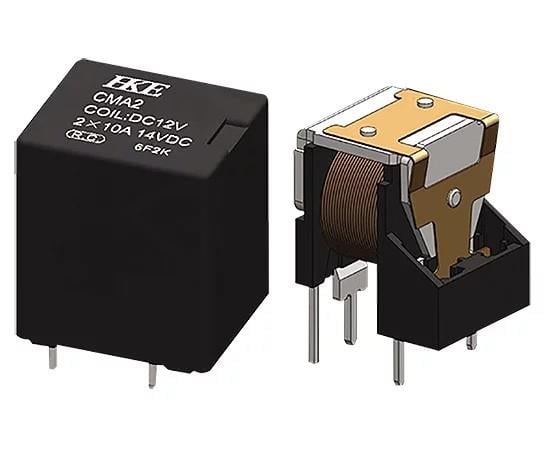 CMA2-DC12V-C, 12V DC, Tek kutuplu, çift yönlü (SPDT), 10A 250V AC, Otomotiv Rölesi, PCB Montaj, HKE