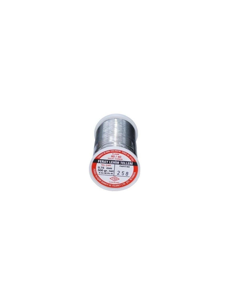 Feray 0.75mm Lehim Teli, 500gr, 60/40 Sn/Pb, Fluxlu