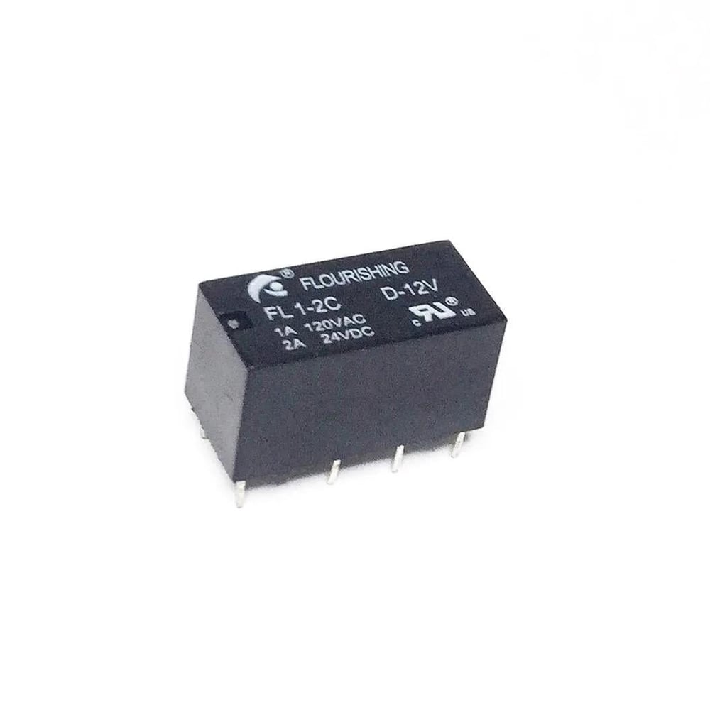 FL1-2C L-24VDC, 24V DC, Çift kutuplu, çift yönlü (DPDT), 2A 250V AC, Telekom Rölesi, PCB Montaj, Flourishing