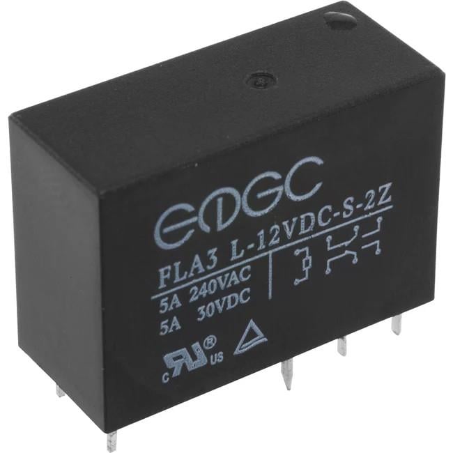 FLA3 L-S-2Z-5V, 5V DC, Çift kutuplu, çift yönlü (DPDT), 5A 250V AC, Genel Amaçlı Röle, PCB Montaj, Flourishing
