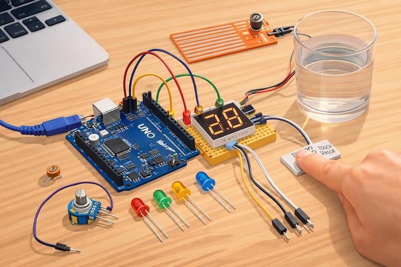 Makeryum Arduino Uno Temel Algılama ve Gösterim Seti