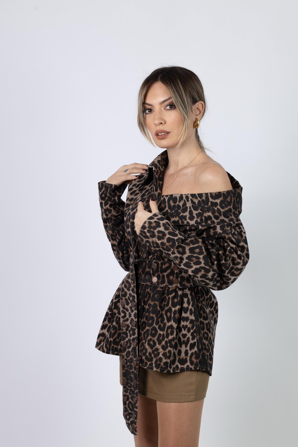 LEOPAR DENİM GÖMLEK