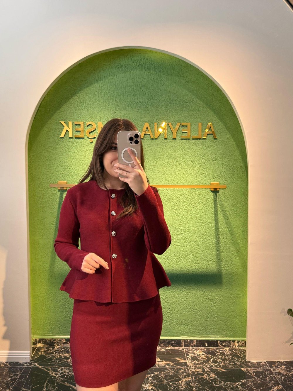 Bordo triko takım