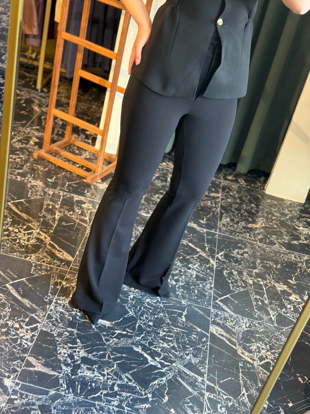 İspanyol paça kumaş pantolon 