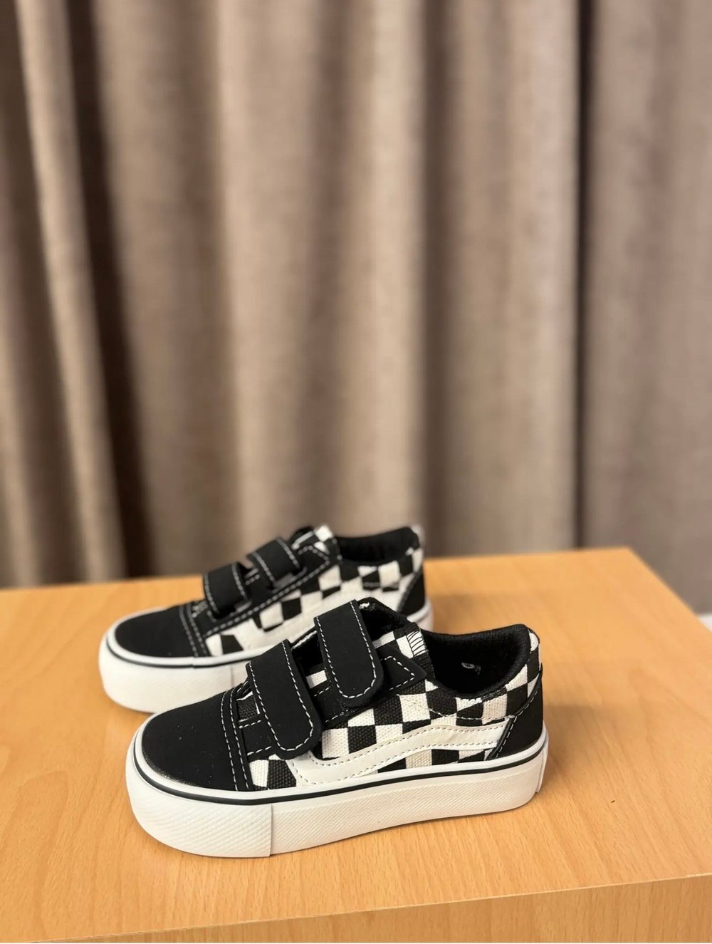  Yeni Sezon Unisex Damalı Ayakkabı - Siyah Beyaz