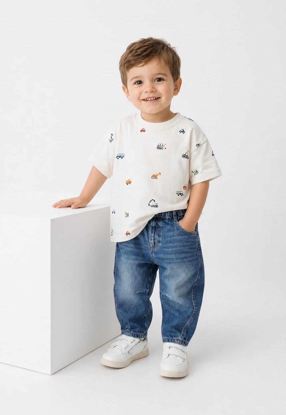 Arabalı Basic Tshirt - Ekru