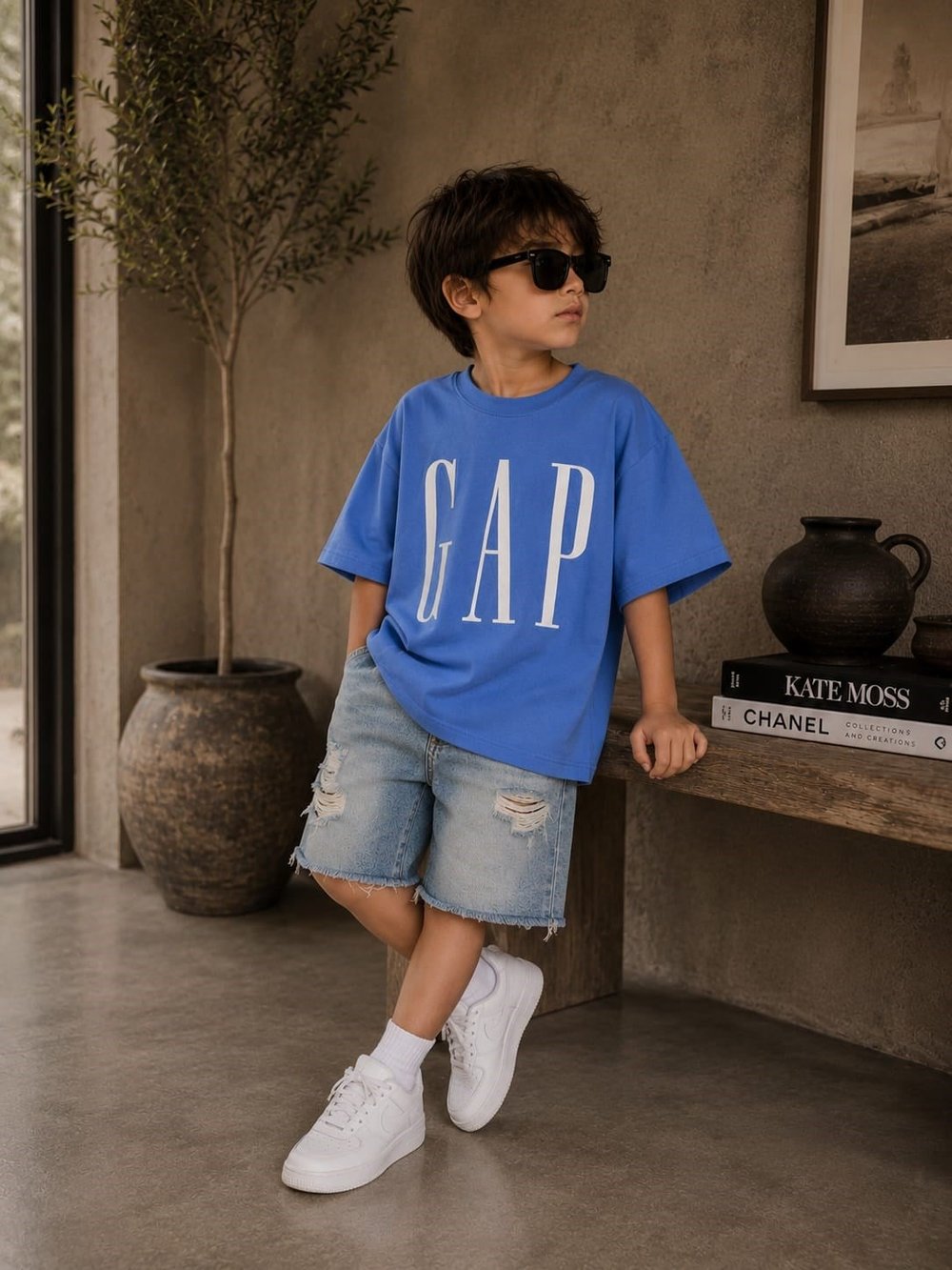 Battal Boy Logolu Basic Unisex Tshirt - Mavi