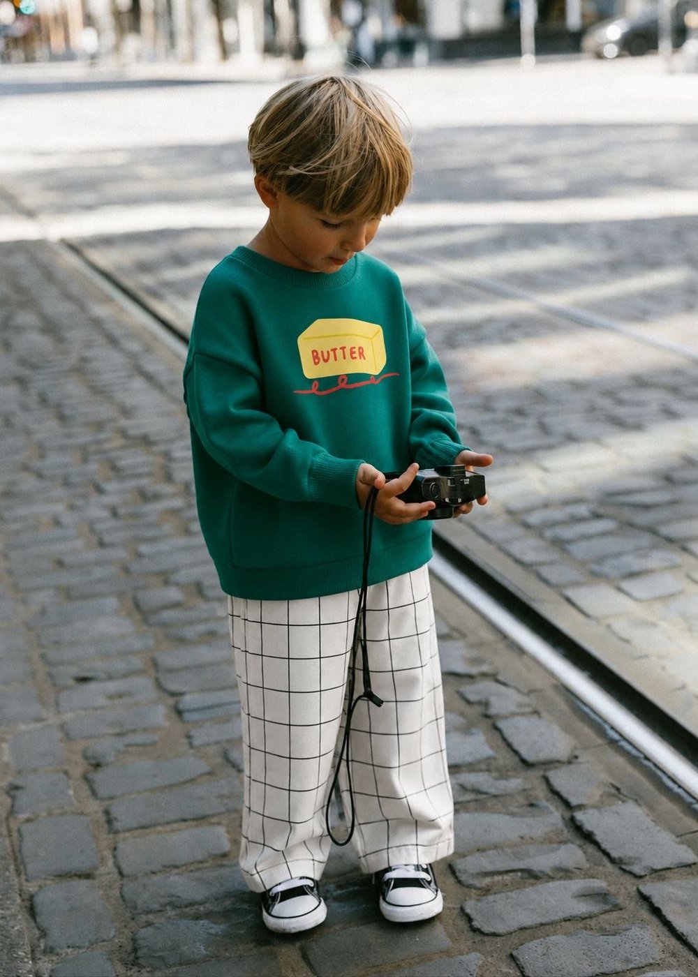 Butter Kareli Unisex İkili Eşofmanlı Takım