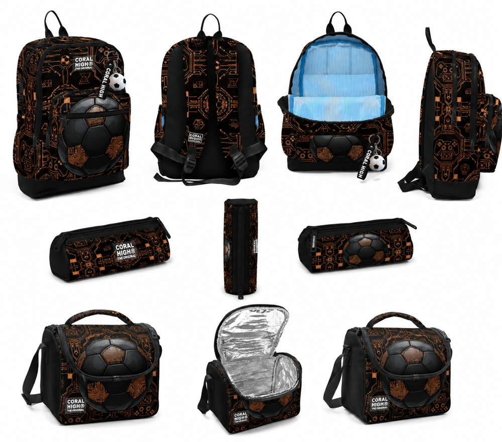 Coral High Kids Futbol Desenli 3'lü Okul Çanta Seti SET0133217