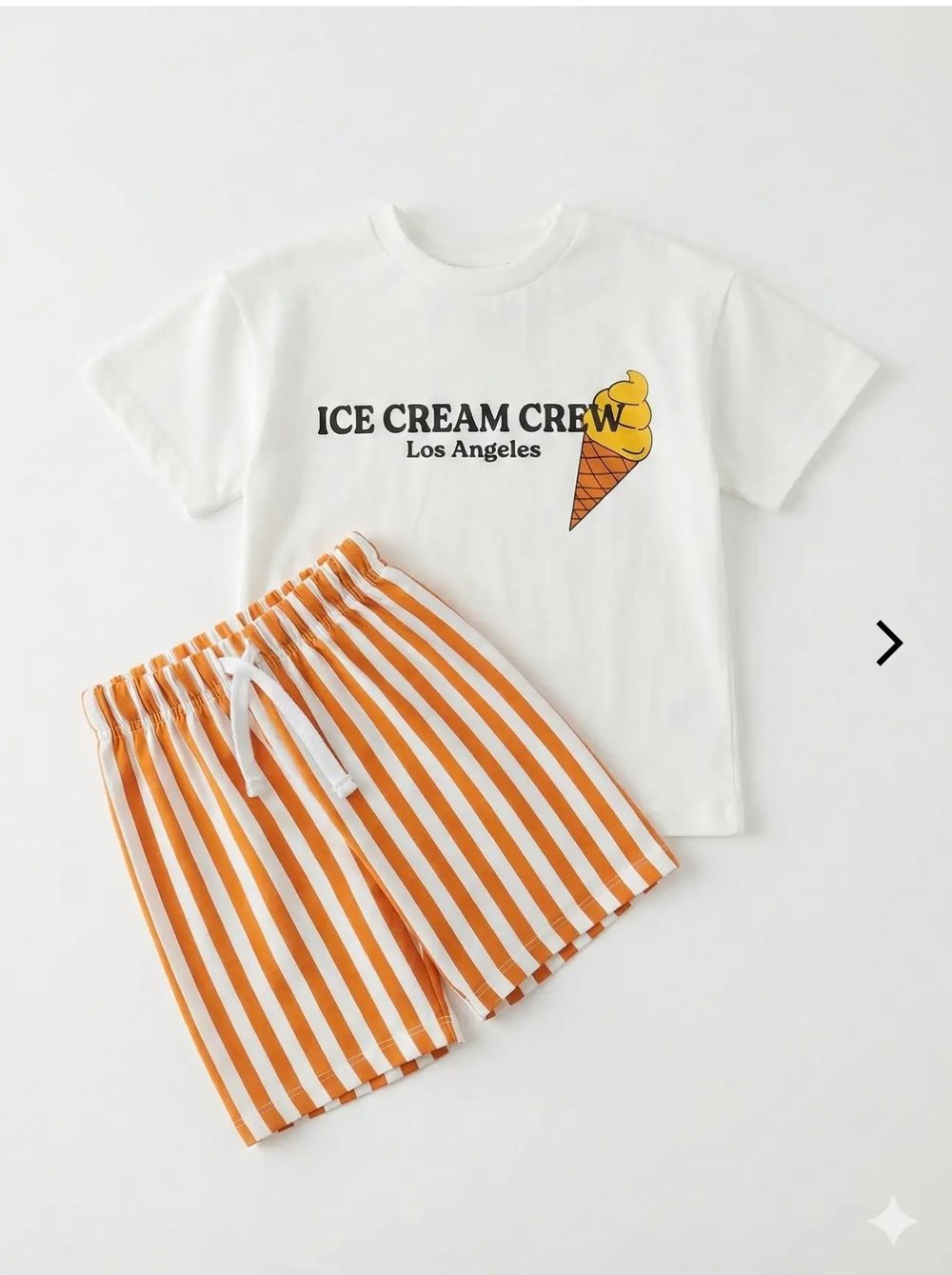 Ice Cream Çizgili İkili Takım - Turuncu