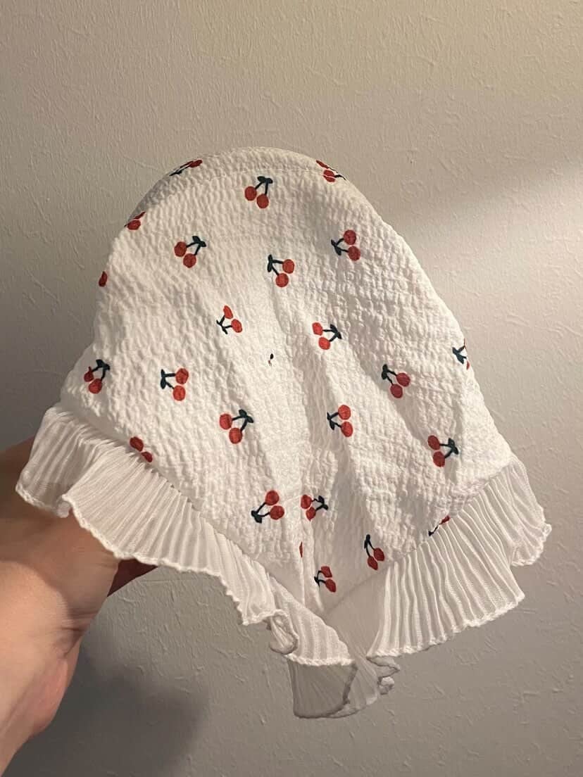 Kirazlı Taç Bandana - Beyaz
