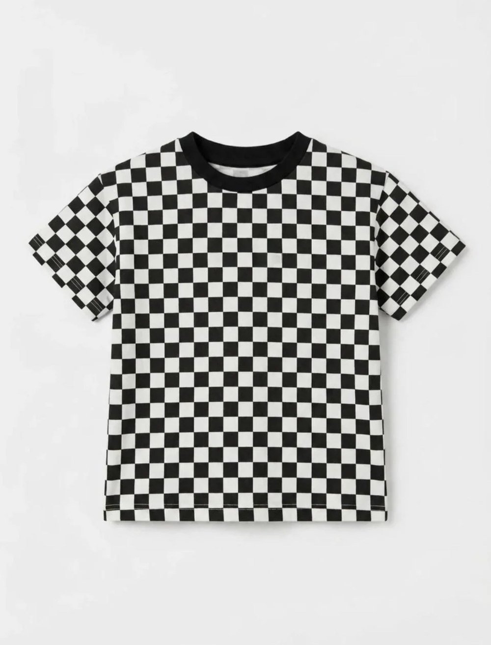 La'ciel Paris Unisex Damalı Tshirt - Siyah Beyaz