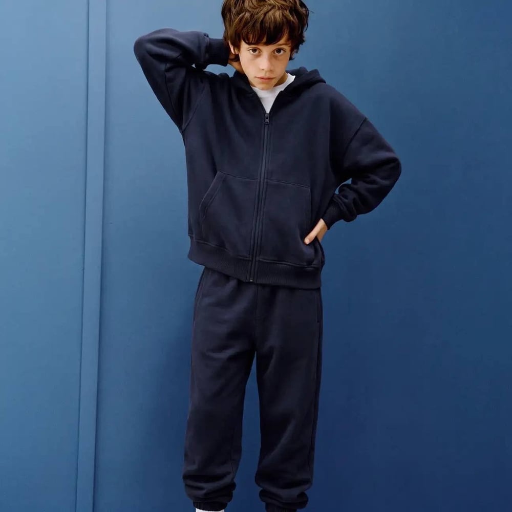 La'ciel Paris Unisex Kapişonlu Fermuarlı Okul Set Eşofman Takımı - Lacivert