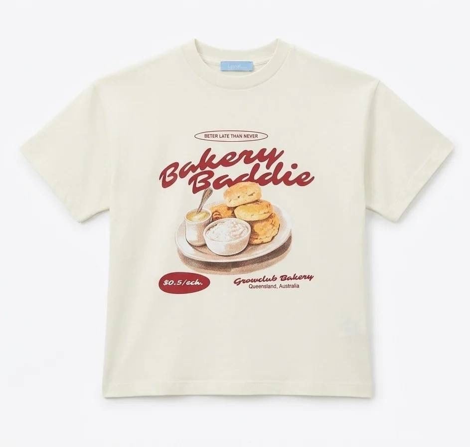 La'ciel Paris Unisex Tshirt - Krem Kırmızı