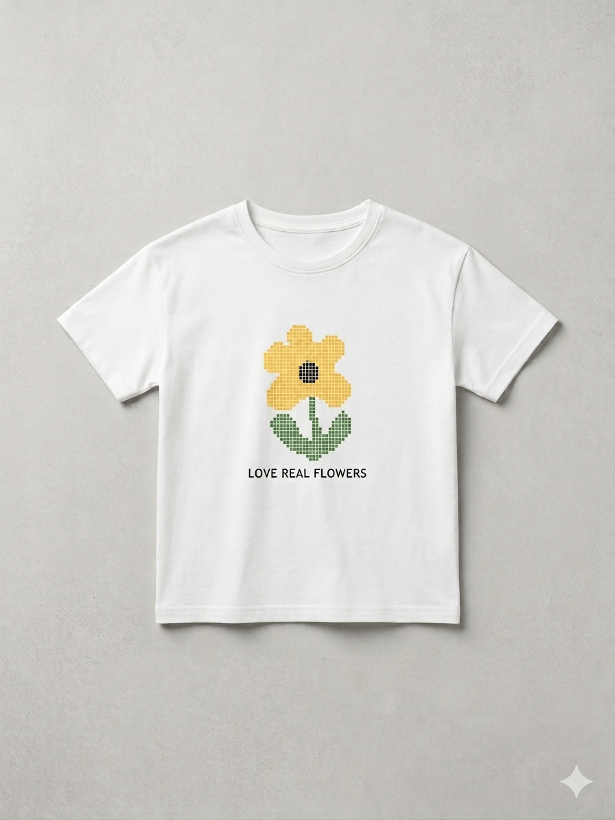 Papatlalı Tshirt - Beyaz