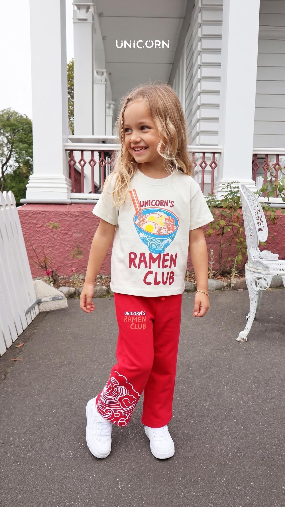 Ramen Clup Baskılı Unisex İkili Takım - Kırmızı