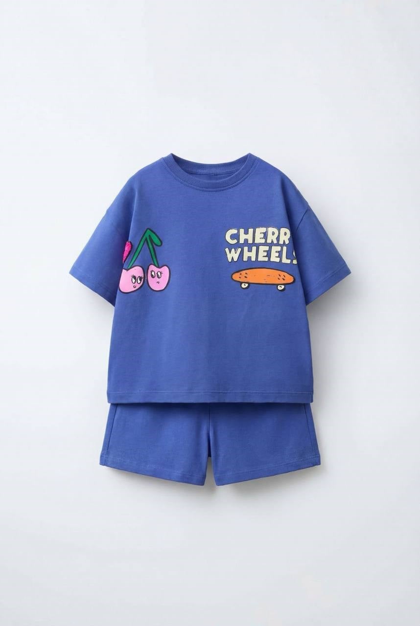 Unisex Cheryy İkili Takım - Mavi
