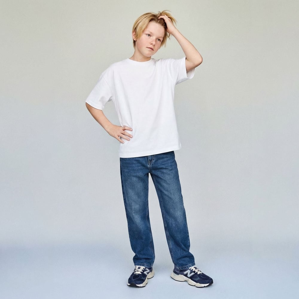 Unisex Model 7-14 Yaş Jean - Mavi