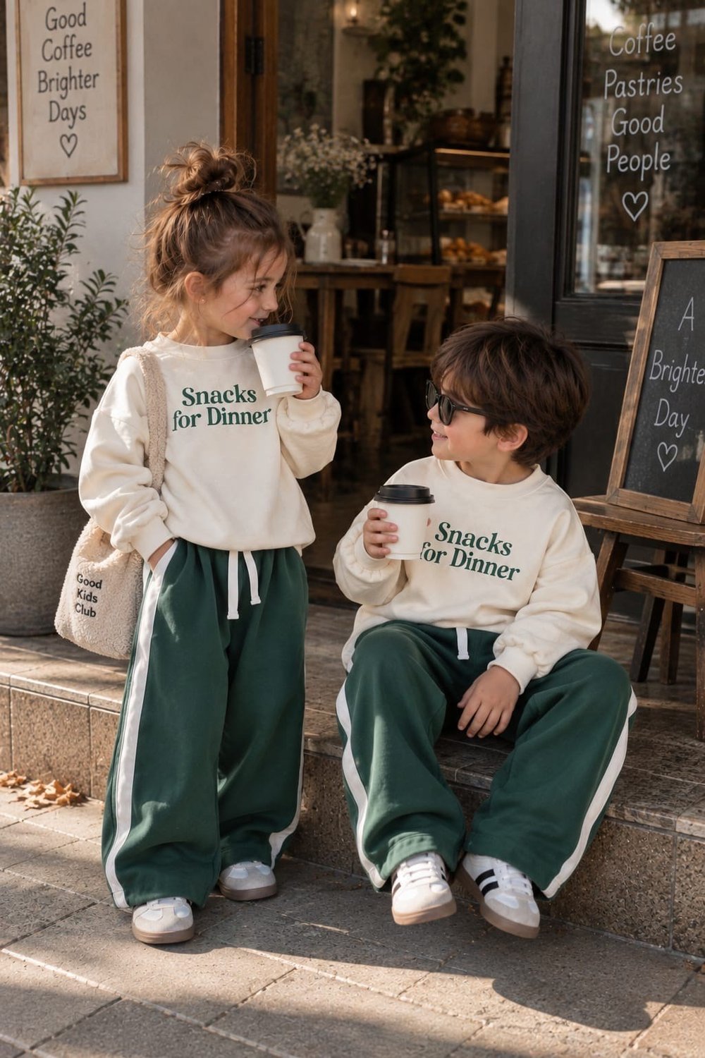 Unisex Snacks Baskılı İkili Takım - Yeşil