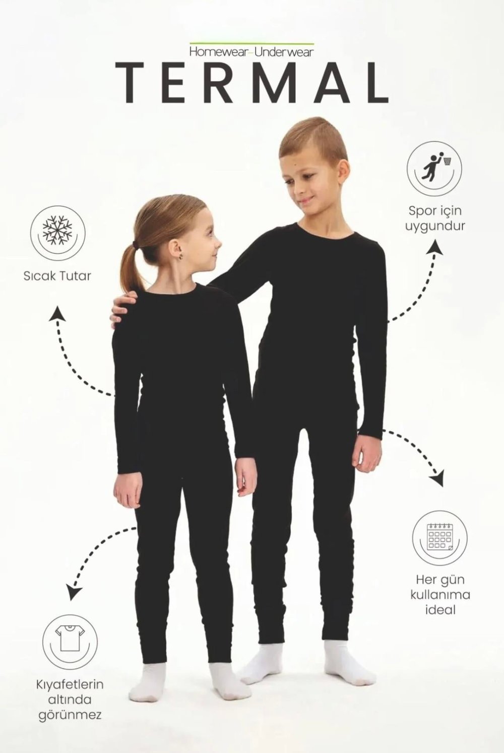 Unisex Termal İçlik Takım - Siyah