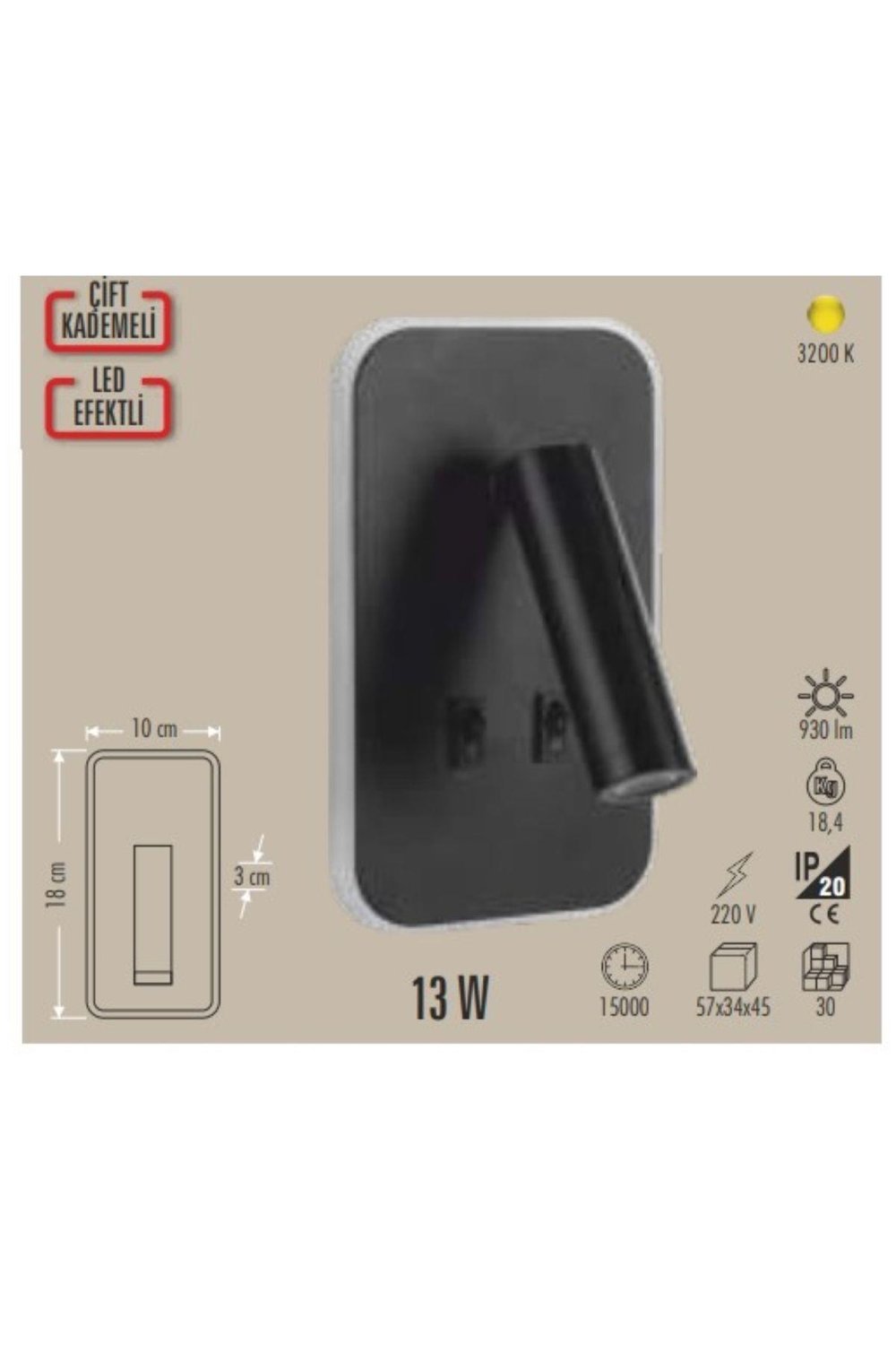 CT-5253 Tuvalu Yatak Başı Aplik