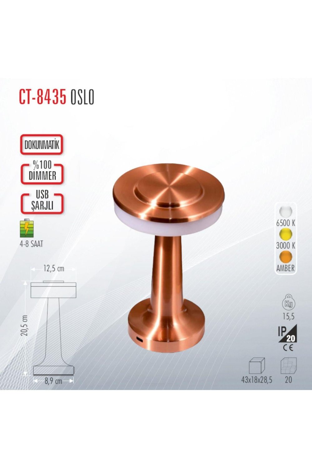 CT-8435 ŞARJLI MASA LAMBASI