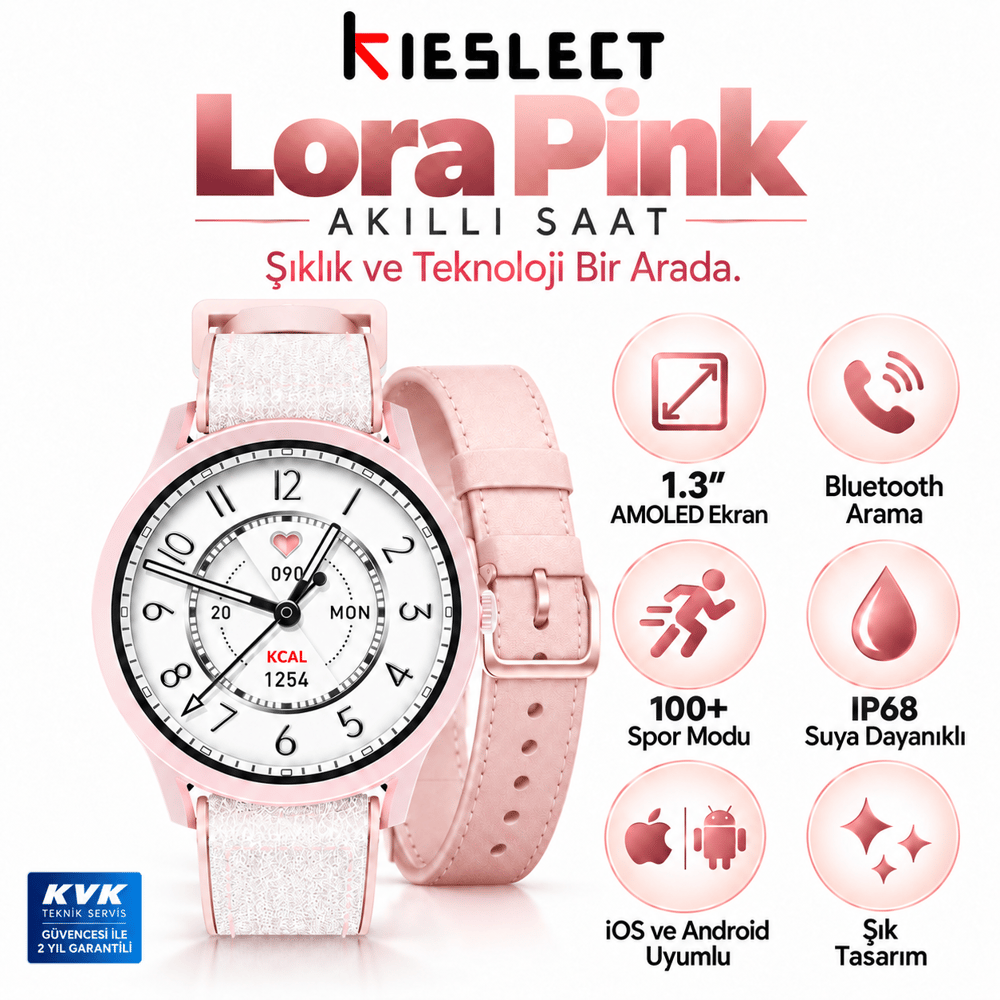 Kieslect Lora Pembe Akıllı Saat