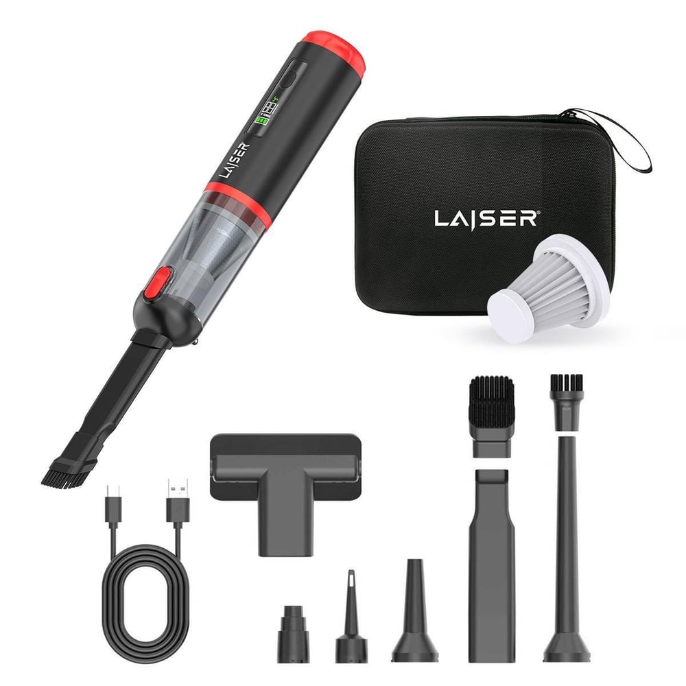 Laiser Kompakt LED Ekranlı 17.000 PA 3ın1 Çekme-Vakum-Üfleme Özellikli Şarjlı Araç Süpürgesi
