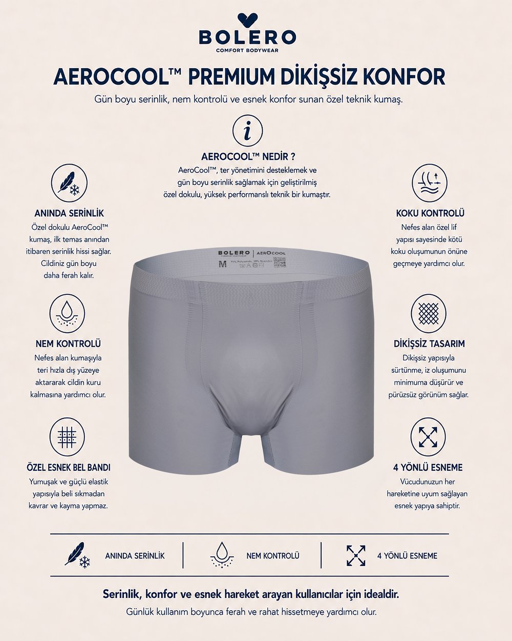 Aerocool Erkek Dikişsiz Boxer Antrasit