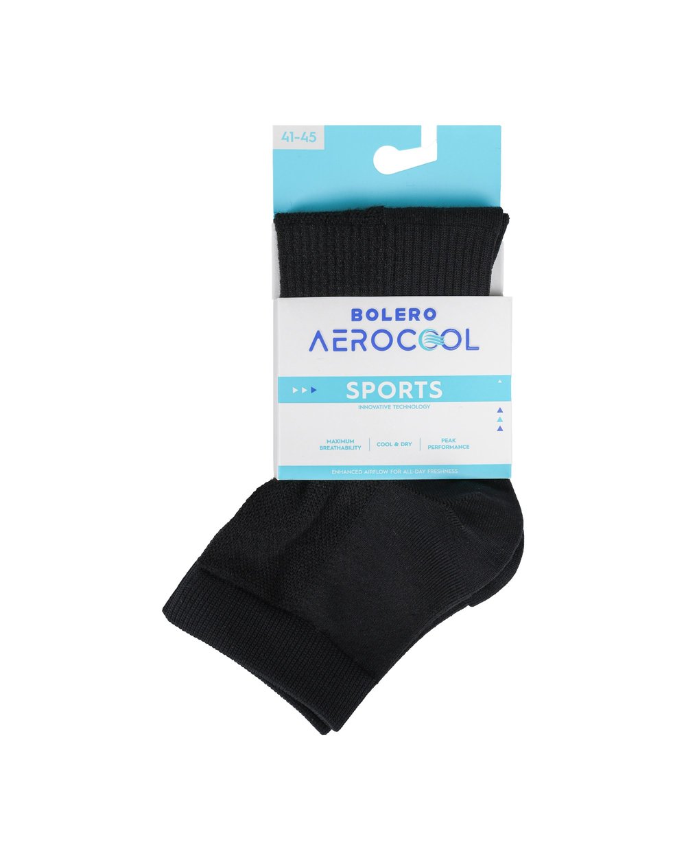 AEROCOOL Kısa konç 12li Spor Çorap Siyah