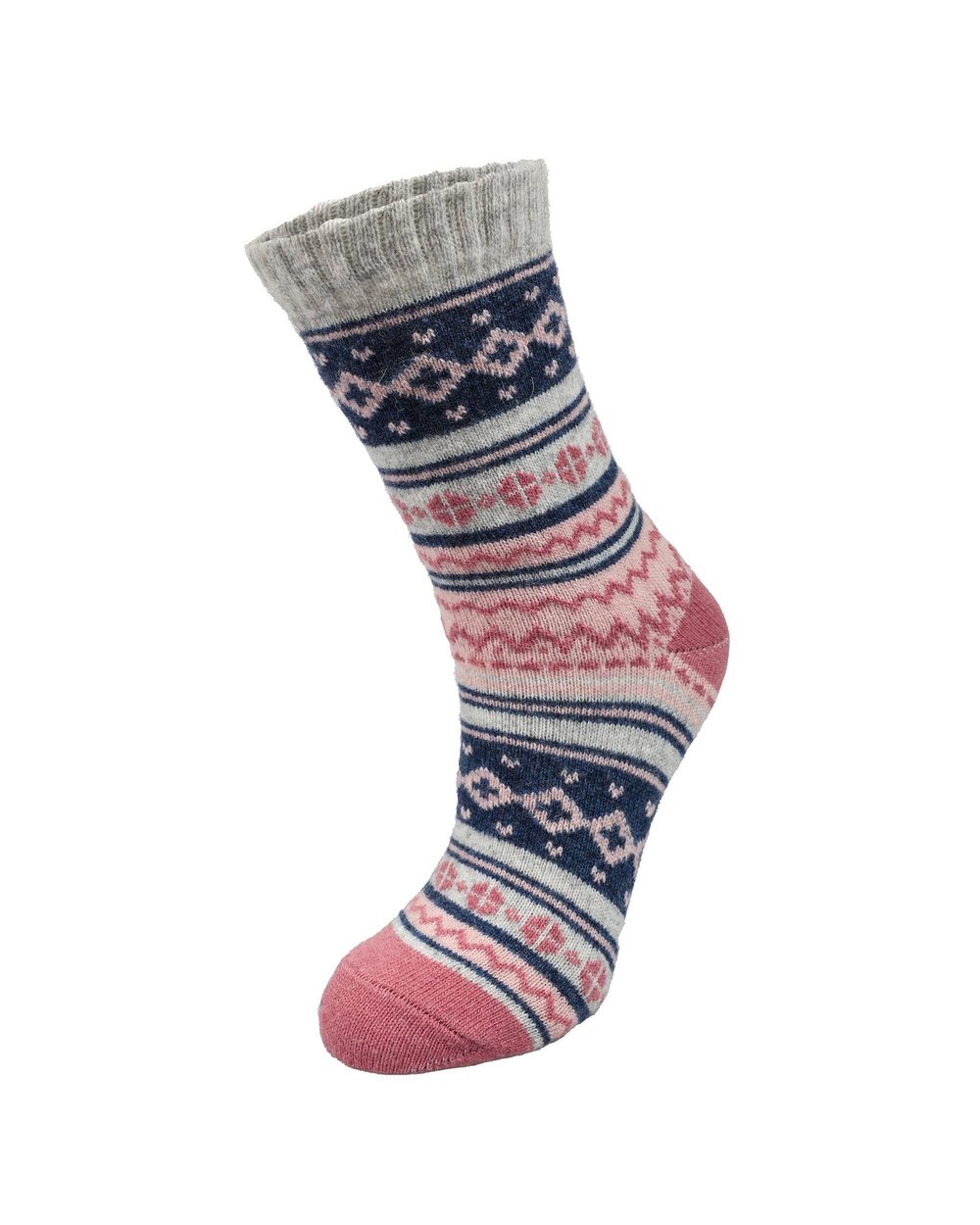 Kadın Angora Yünlü 12li Çorap Kilim Desen